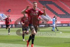 3. Liga - FC Ingolstadt 04 - TSV 1860 München - Stefan Kutschke (30, FCI) köpft zum 1:0 Tor Jubel