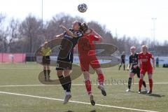 2. Frauen-Bundesliga Süd - Saison 2020/2021 - FC Ingolstadt 04 - FC Würzburger Kickers - Zeller Maria rot FCI beim Kopfball - Desic Medina schwarz Würzburg - Foto: Meyer Jürgen