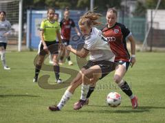 2. Bundesliga Frauen - Saison 2026/27  - FC Ingolstadt 04 Frauen - 1.FCC Turbine Potsdam - Jenny Beyer (Nr.8 - FCI Frauen) - Gößler Elena weiss Potsdam - Foto: Meyer Jürgen