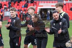 3. Liga; FC Ingolstadt 04 - SV Sandhausen; nach dem Spiel Sieg Jubel Freude Cheftrainerin Sabrina Wittmann (FCI) Co-Trainer Ilia Gurev (FCI)
