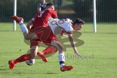 Kreisklasse - Saison 2022/2023 - SV Buxheim - SV Stammham - Daniel Binder rot Stammham - Florian Reißner weiss Buxheim - Foto: Meyer Jürgen