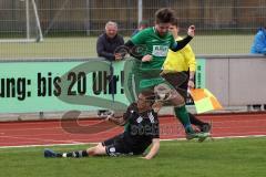 Kreisliga - Saison 2022/2023 - DJK Ingolstadt - SV Manching U23 - Alexander Zielinski grün Manching - Ostap Nechaj schwarz DJK Ing. - Foto: Meyer Jürgen