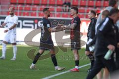 3. Liga - Saison 2024/25 - FC Ingolstadt 04 - SV Wehen Wiesbaden - David Kopacz (Nr.29 - FCI) wird ausgewechselt - Dennis Borkowski (Nr.7 - FCI)  - XXXXX - Foto: Meyer Jürgen