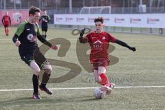 AUDI - Schanzer Amateurcup 2023 - Vorrunde - SV Walpertskirchen - SV Zuchering - Leander Friedl rot Zuchering - Martin Deutinger schwarz Walpertskirchen - Foto: Meyer Jürgen