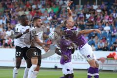 3.Liga - Saison 2022/2023 - VFL Osnabrück - FC Ingolstadt 04 - Pascal Testroet (Nr.37 - FCI) - Moussa Doumbouya (Nr.27 - FCI) - Foto: Meyer Jürgen