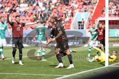 3. Liga; FC Ingolstadt 04 - VfB Lübeck; Tor Jubel Treffer Sebastian Grönning (11, FCI) Julian Kügel (31, FCI) Ryan Malone (16, FCI) Torwart Didzilatis Gavin (28 VfB)