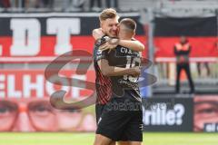 3. Liga; FC Ingolstadt 04 - SSV Ulm 1846; Tor Jubel Treffer Benjamin Kanuric (8, FCI) 1:0 mit Mladen Cvjetinovic (19, FCI)