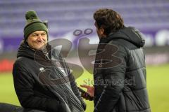 3. Liga; Erzgebirge Aue - FC Ingolstadt 04; vor dem Spiel Geschäftsführers Dietmar Beiersdorfer (FCI Sport Kommunikation) Sportdirektor Ivica Grlic  (FCI)