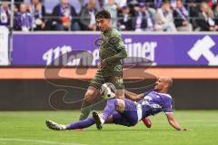 3. Liga; Erzgebirge Aue - FC Ingolstadt 04; Torchance verpasst Deniz Zeitler (38, FCI) Tashchy Borys (14 Aue)