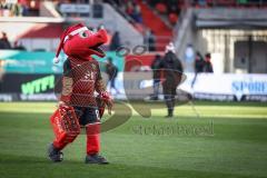 3. Liga; FC Ingolstadt 04 - 
SV Sandhausen; vor dem Spiel Maskottchen Schanzi