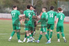 Bezirksliga - Saison 2024/25- FC Fatih - VFB Eichstätt II  - Samuel Schmid grün Eichstätt mit dem 0:1 Führungstreffer - jubel - - Foto: Meyer Jürgen