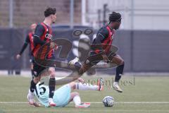 Bayernliga Nord - Saison 2024/25 - FC Ingolstadt 04 II - DJK Ammerthal - Said Souleymane (Nr.17 - FCI U21) - Henrik Brüggen blau Ammerthal - Foto: Meyer Jürgen