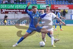 3. Liga; SV Meppen - FC Ingolstadt 04; Zweikampf Kampf um den Ball Patrick Schmidt (9, FCI) Käuper Ole (6 SVM) 
