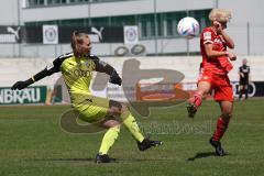 2. Fußball-Liga - Frauen - Saison 2022/2023 - FC Ingolstadt 04 - FCB München II - Torwart Anna-Lena  Daum (Nr.22 - FCI Frauen) - Roduner Amelie rot München - Foto: Meyer Jürgen