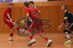 Hallenturnier Gaimersheim - Saison 2025/26 - TSV Baar-Ebenhausen - TSV Ober-u.Unterhaunstadt - Nico Köppe rot Ebenhausen - Fabio Udella rechts Oberhaunstadt - Foto: Meyer Jürgen