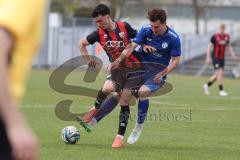 Bayernliga Nord - Saison 2024/25 - FC Ingolstadt 04 II - Würzburger FV 04 - Davide Sekulovic (Nr.7 - FCI U21) - Gobbo Fabio blau Würzburg - Foto: Meyer Jürgen