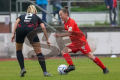 2. Fußball-Liga - Frauen - Saison 2022/2023 - FC Ingolstadt 04 - RB Leipzig - Haim Vanessa (Nr.13 - FC Ingolstadt 04 ) - Kempe Frederike schwarz Leipzig - Foto: Meyer Jürgen