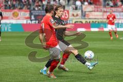 3.Liga - Saison 2022/2023 - Hallersche FC - FC Ingolstadt 04 -  Tim Civeja (Nr.8 - FCI) - Nico Hug (Nr.22 - Halle) - - Foto: Meyer Jürgen