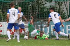 Toto-Pokal - Saison 2023/2024 - FC Gerolfing - TSV Rohrbach - Raymond Kreizer grün #4 Gerolfing - Alexander Deuschle Torwart Rohrbach - Foto: Meyer Jürgen