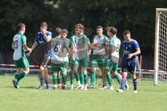 Kreisklasse - Saison 2025/26- SV Haunwöhr - FC Geisenfeld  - Der 0:1 Führungstreffer durch Furkan Bayraktar grün Geisenfeld - jubel -  - XXXXX - Foto: Meyer Jürgen