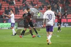 2.BL; FC Ingolstadt 04 - Erzgebirge Aue; Tor Jubel Treffer Visar Musliu (16, FCI) Patrick Schmidt (32, FCI) Florian Pick (26 FCI)