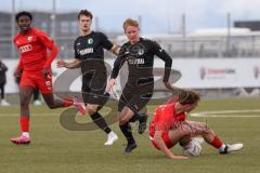 Bayernliga Nord - Saison 2023/24 - FC Ingolstadt 04 II - SC Eltersdorf- Moritz Wiezorrek (Nr.15 - FCI) wird gefoult von Zander Sam schwarz Eltersdorf und bekommt die rote Karte -  - Foto: Meyer Jürgen