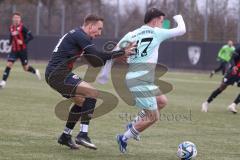 Bayernliga Nord - Saison 2024/25 - FC Ingolstadt 04 II - DJK Ammerthal - Tobias Schröck (Nr.21 - FCI U21) - Daniel Gömmel blau Ammerthal - Foto: Meyer Jürgen