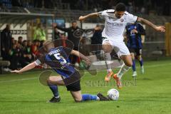 3. Liga; SV Waldhof Mannheim - FC Ingolstadt 04; Zweikampf Kampf um den Ball Justin Butler (31, FCI) Seegert Marcel (5 WM)