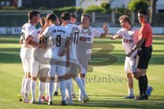 Landesliga - Saison 2026/27 - SV Manching - VFR Neuburg - Der 1:0 Ausgleichstreffer durch Rampertshammer Daniel weiss Neuburg - jubel - XXXXX - Foto: Meyer Jürgen