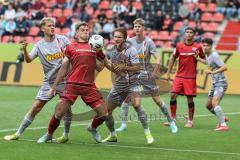 3. Liga; FC Ingolstadt 04 - SSV Jahn Regensburg; Zweikampf Kampf um den Ball Strauss Felix (4 SSV) Simon Lorenz (32, FCI) Seidel Nick (33 SSV)