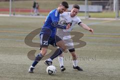 2024_2_18 - Bezirksliga - Saison 2023/24 - TSV Gaimersheim - TSV Langquaid - Manuel Bittlmayer weiss Gaimersheim - Christian Ludwig blau Langquaid - Foto: Meyer Jürgen