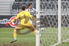 3. Liga; TSV Havelse - FC Ingolstadt 04; Torchance verpasst Fredrik Carlsen (8, FCI) Torwart Opitz Tom (1 TSV)