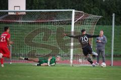 Kreisliga - Saison 2026/27- SV Zuchering - Türkisch SV Ingolstadt - Noel Musial TW Zuchering  - Florian Meier rot Zuchering  - Akif Abasikeles schwarz Türkisch - Foto: Meyer Jürgen