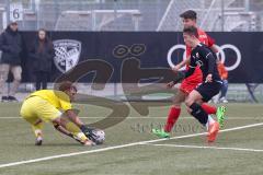 Landesliga Bayern Süd - U17 - B-Junioren -  FC Ingolstadt 04 II - ASV Cham -  Pönn Simon schwarz FCI  - Lichina Daniel Torwart Cham - Foto: Meyer Jürgen