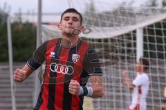 *** Bayernliga Nord - Saison 2025/26 - FC Ingolstadt 04 II - Jahn Regensburg II - Ognjen Draculic (Nr.9 - FC Ingolstadt II) mit dem 2:1 Führungstreffer - jubel - Foto: Meyer Jürgen