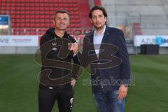 3.Liga - Saison 2022/2023 - FC Ingolstadt 04 -  - Pressekonferenz - Cheftrainer Michael Köllner (FCI) links - Portrait - Sportdirektor Ivica Grlic (FCI) rechts -  - Foto: Meyer Jürgen