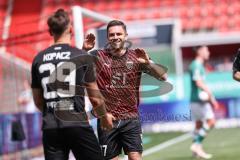 3. Liga; FC Ingolstadt 04 - VfB Lübeck; Tor Jubel Treffer Pascal Testroet (37, FCI) David Kopacz (29, FCI)