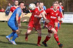 Kreisliga - Saison 2022/2023 - TSV Baar/Ebenhausen - SV Hundszell - Matthias Weinzierl blau Hundszell - Moritz Heilek rot #4 Ebenhausen - Foto: Meyer Jürgen