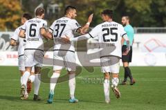 3. Liga; VfB Oldenburg - FC Ingolstadt 04; Tor Jubel Treffer Pascal Testroet (37, FCI) Rico Preißinger (6, FCI) Arian Llugiqi (25, FCI)