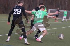 Bezirksliga - Saison 2025/26 - FC Fatih Ingolstadt - TSV 54 - DJK München - Robert Henemann (Nr.30 - FC Fatih)- Giuliano Rubenbauer schwarz München - Manuel Exner schwarz München #2 - Foto: Meyer Jürgen