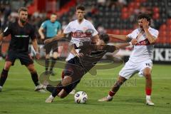 3. Liga - Saison 2025/26 - VFB Stuttgart II - FC Ingolstadt 04  - Carlsen Frederic Bennedsgaard (Nr.8 - FC Ingolstadt 04) - Leny Meyer (Nr.16 - VFB Stuttgart II) - Foto: Meyer Jürgen