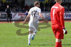 Kreisliga - Saison 2022/2023 - TSV Gaimersheim - FC Sandersdorf - Florian Ihring weiss Gaimersheim schiesst den 1:0 Führungstreffer - jubel - Marcel Zach Torwart Sandersdorf - Foto: Meyer Jürgen