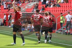 3. Fußball-Liga - Saison 2022/2023 - FC Ingolstadt 04 - SpVgg Bayreuth - Der 1:0 Führungstreffer durch Patrick Schmidt (Nr.9 - FCI) - Jubel -  - Foto: Meyer Jürgen