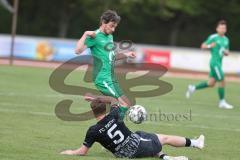 Bezirksliga - Saison 2024/25- FC Fatih - VFB Eichstätt II  - Julian Scholl grün Eichstätt  - Dardan Berisha schwarz Fatih - Foto: Meyer Jürgen