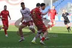 3. Liga - Saison 2025/26 - SV Wehen/Wiesbaden - FC Ingolstadt 04  - Marcel Costly (Nr.22 - FCI) - Niklas May (Nr.5 - Wiesbaden) - Yann Sturm (Nr.7 - FCI) - XXXXX - Foto: Meyer Jürgen