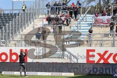 3. Liga; SV Meppen - FC Ingolstadt 04; Cheftrainer Michael Köllner (FCI) bedankt sich bei den mitgereisten Fans Danke