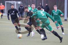 Freundschaftsspiel - FC Fatih Ingolstadt - TV Aiglsbach - Tomislav Marinovic schwarz FC Fatih - Florian Schweiger
grün Aiglsbach #5-  Foto: Meyer Jürgen