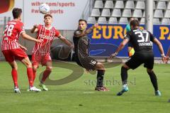 3.Liga - Saison 2022/2023 - SC Freiburg II - FC Ingolstadt 04 - Visar Musliu (Nr.16 - FCI) - Merlin Röhl (Nr.28 - SC Freiburg II) - Philipp Treu (Nr.2 - SC Freiburg II) -  - Foto: Meyer Jürgen