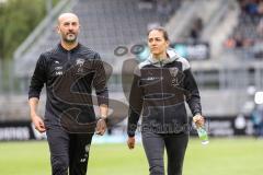 3. Liga; SV Sandhausen - FC Ingolstadt 04; vor dem Spiel Co-Trainer Maniyel Nergiz (FCI) Cheftrainerin Sabrina Wittmann (FCI)