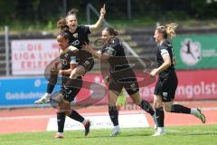 2. Bundesliga Frauen - Saison 2023/24 - FC Ingolstadt 04 Frauen - Turbine Potsdam - Der 1:0 Führungstreffer durch Samantha Stiglmaier (Nr.27 - FCI) - jubel - tor -  Melike Pekel (Nr.38 - FCI) - Katharina Böhm (Nr.25 - FCI) - Lisa Ebert (Nr.10 - FCI) - Fot